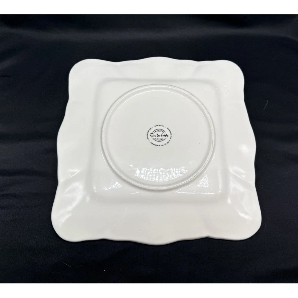 Sur La Table Italian Apples Blossom Platter Plate Dish Handcrafted Sq 12
